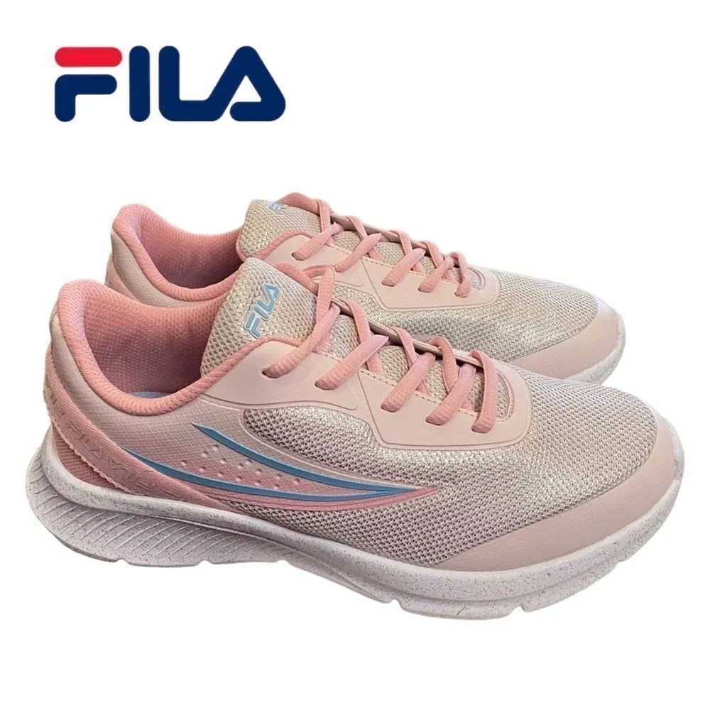 NEW Fila Big Girl's Optix 3 Pink Sparkles Running Tennis Shoes Sneakers 6.5 7